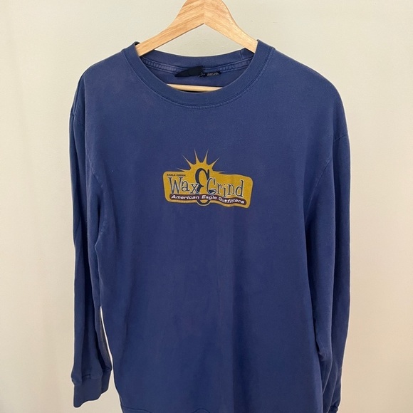 American Eagle Outfitters Other - Y2K American Eagle Outfitters Wax & Grind Long Sleeve shirt blue and yellow